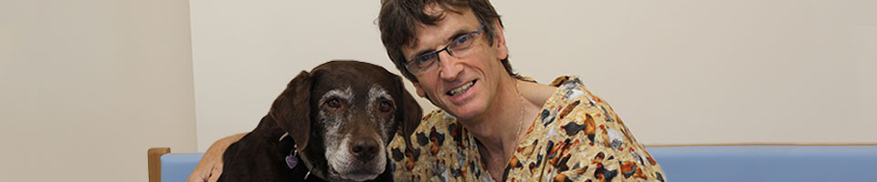 Ian Macqueen with dog, orthopaedic referrals